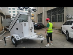 Energía solar 4 * 120W lámpara LED Torre de luz móvil con mástil manual de 7m