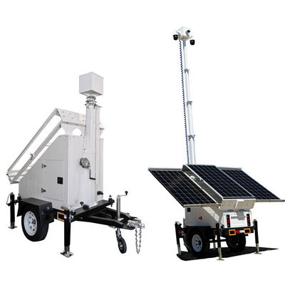 Trailer de cámara solar durable Trailer móvil de seguridad solar con paneles solares de 3 * 400W