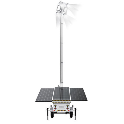 Torre de luz solar portátil con lámparas LED de 400W 3*460W Panel solar para iluminación de minas