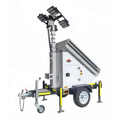 Torre de luz solar con paneles solares de 3*400W 4*150W luces LED