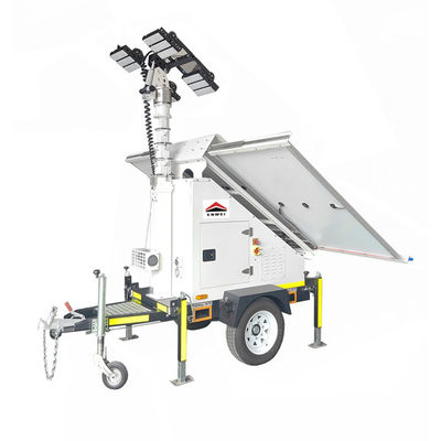 Trailer de luz solar versátil y asequible con paneles solares de 4 * 250W 3 * 300W para trabajos nocturnos