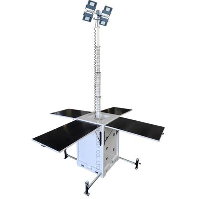 Nueva energía Cubo Torre de luz solar con 4*435W paneles solares para iluminación de emergencia