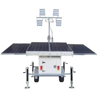 Solución de iluminación móvil para minería Torre de luz solar con mástil telescópico de 8 metros