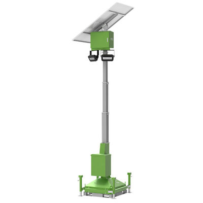 Torre de luz solar móvil Torre de iluminación temporal 2 * 50W LED para iluminación callejera