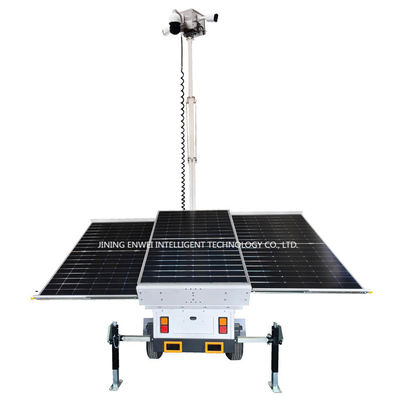 Trailer de energía solar Trailer de cámara de CCTV con paneles solares de 3 * 400W para la seguridad pública