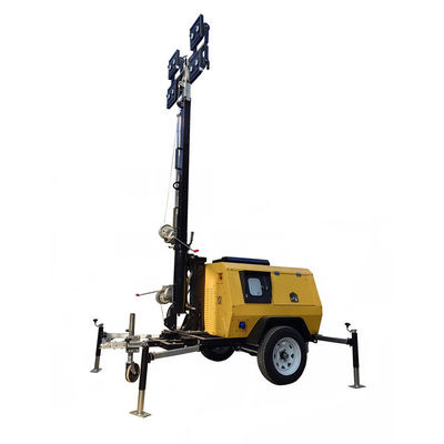 Torre de luz portátil con generador diesel 4 * 400W lámparas LED para obras de construcción