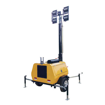 Torre de luz diesel con lámparas LED de 4*400W para obras de construcción de carreteras
