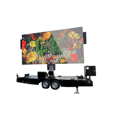 Display de pantalla LED de alto contraste Remolque de mástil hidráulico para publicidad al aire libre