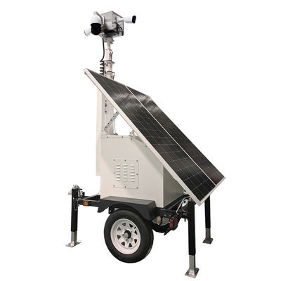 Remolque de cámara de seguridad remolque de CCTV solar con paneles solares de 2 * 300W para sitios de construcción
