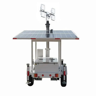 Estabilidad estructural Torre de iluminación solar móvil Trayiler de iluminación de alto brillo para iluminación de campamento