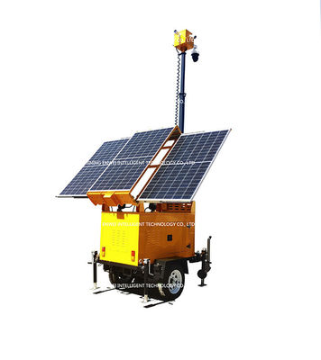 Camara móvil con energía solar Cctv trailer montado Mast telescópico Portable Camara con energía solar trailer para el monitoreo de la actividad pública