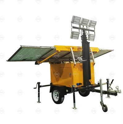 Trailer solar portátil montado 4*100W Luces LED para parques industriales químicos Iluminación
