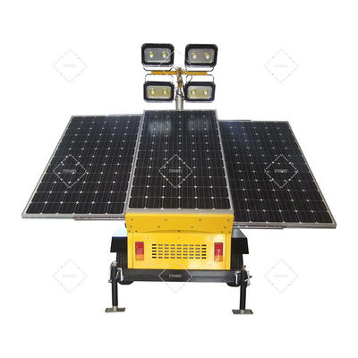 Torres de luz solar móvil con 4 * 200Ah Batería de gel para iluminación de rancho