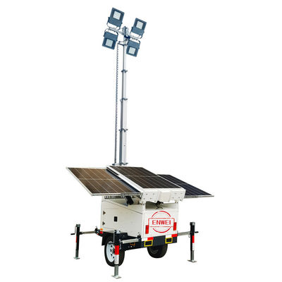 Torre de luz solar con mástil telescópico de 7 metros para sitios de construcción sitios mineros