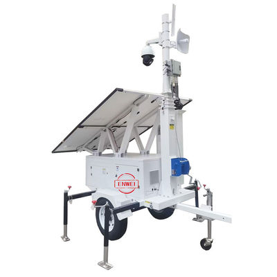 Trailer de vigilancia móvil Trailer de CCTV solar para monitoreo de minería a cielo abierto