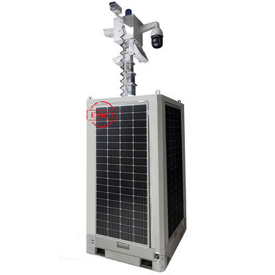 Torres de vigilancia de CCTV solares con mástil eléctrico para monitorear sitios mineros