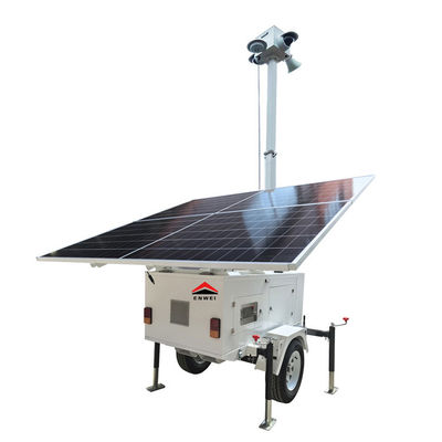 Remolque de vigilancia solar con mástil manual de 6 m para monitoreo del sitio de construcción