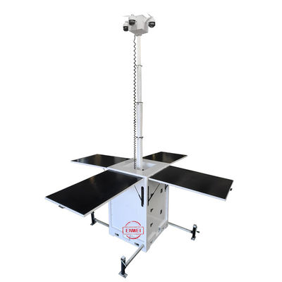 Torres solares de vigilancia de CCTV con mástil eléctrico para el monitoreo de sitios mineros
