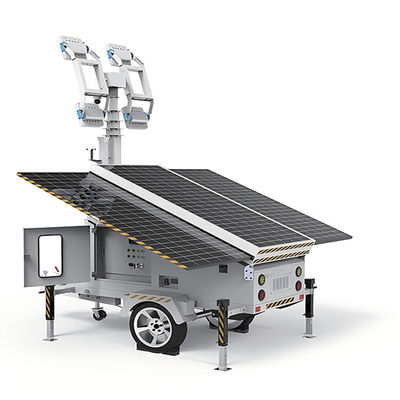 Torre de luz de vigilancia solar móvil con paneles solares de 3*460 W