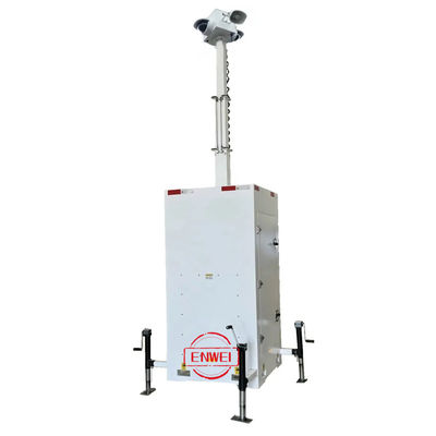 Torre de vigilancia de cubo móvil con cámara de CCTV para trabajos remotos en el sitio