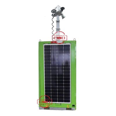 Unidad móvil de vigilancia de seguridad con paneles solares, galvanizada por inmersión en frío y con recubrimiento en polvo, para proyectos de ingeniería temporales