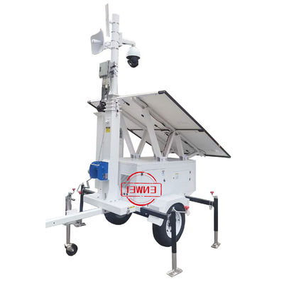 Trailer de vigilancia solar móvil Trailer de cámara de seguridad para instalaciones públicas