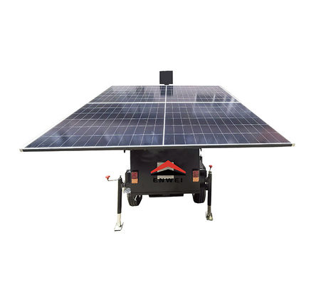 Remolque de seguridad con cámara solar de diseño negro con patas de soporte para seguridad de eventos