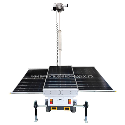 Nuevo diseño de remolque de vigilancia solar con cámara 4K para áreas remotas sin electricidad
