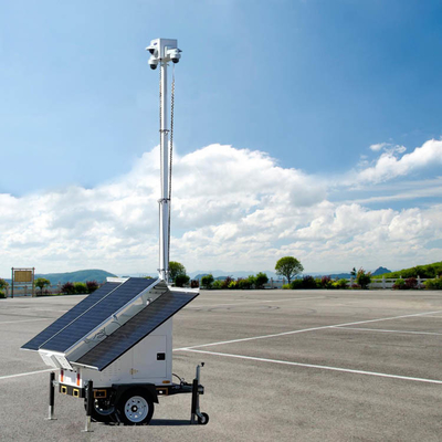 Remolque de seguridad móvil solar con mástil manual de 6 m para la vigilancia de eventos públicos