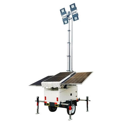 Mobile Solar Trailer With LED Lights For Construction Sites Night Lighting
