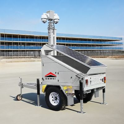 Despliegue rápido de la cámara solar 5G CCTV trailer para el monitoreo del sitio de construcción