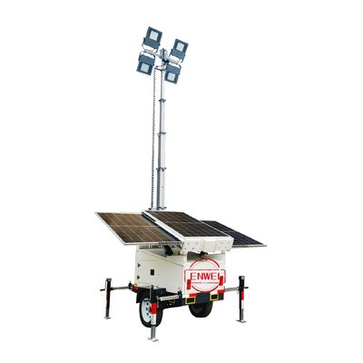 Trailer de luz con energía solar con 4x100W de luz LED para eventos al aire libre