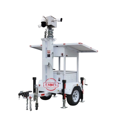 Remolque de circuito cerrado solar remolque de torre de luz solar portátil con sistema de energía para monitoreo del sitio de construcción