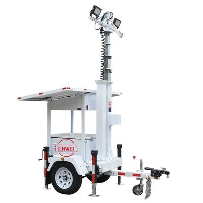 quality Seguridad móvil Mini remolque solar con luz LED montado torre de CCTV para almacén factory