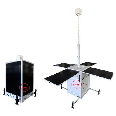 Weatherproof Solar Mobile CCTV Tower With PTZ Camera For Farm Security