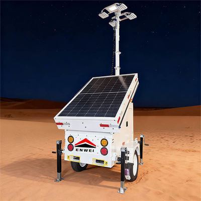 Zero Emission Telescopic Mast Solar Powered Floodlight Lighting Trailer For Desert Lighting