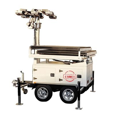 Torre de luz solar ajustable de 360° para rescate de emergencia y sitios