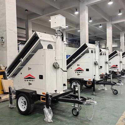 Trailer de cámara solar de suministro autónomo Trailer de seguridad solar para almacenamiento y monitoreo de parques logísticos