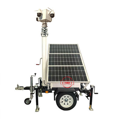 Remolque de vigilancia solar flexible con cobertura de cámara de 360° e iluminación nocturna para sitios mineros