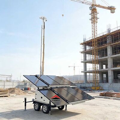 quality Remolque CCTV de seguridad con cámara solar de alta adaptabilidad, remolque portátil de vigilancia con energía solar para construcción factory