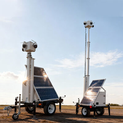 Sistema fuera de la red del remolque de energía solar móvil con batería de 120AH para el sitio de construcción