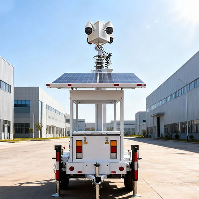 Remolque de cámara integrado con energía solar para ayuda en casos de desastre Remolque de seguridad móvil portátil