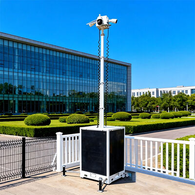 China Fábrica Torre de vigilancia de seguridad de CCTV solar portátil Torre de vigilancia cúbica para estacionamiento
