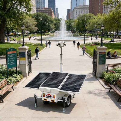 Panes solares grandes cámaras de seguridad Cctv remolques cámaras solares portátiles remolques para el monitoreo de la carretera