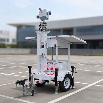 Customized Weatherproof Mobile Solar Security Trailer Camera System For Warehouse
