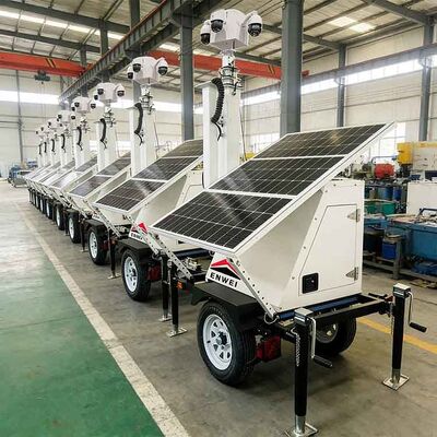 Remolque de seguridad de cámara solar de bajo consumo con paneles solares para monitoreo vial temporal