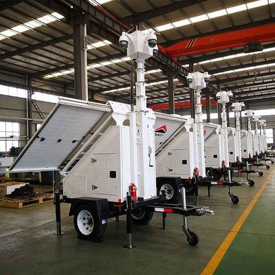 Estructura confiable cámara solar portátil remolque de seguridad cámara solar móvil remolque para monitoreo de fábrica