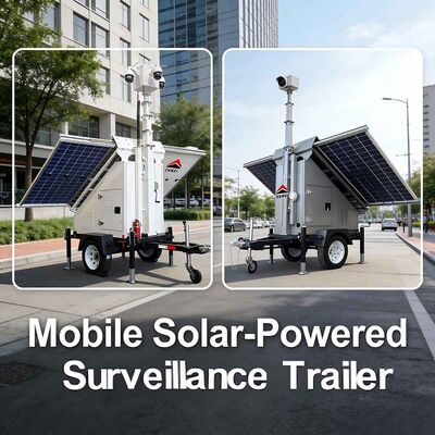 Trailer de cámaras solares todo en uno Trailer de vigilancia Equipo de seguridad de video inalámbrico para protección remota del campo de petróleo y gas