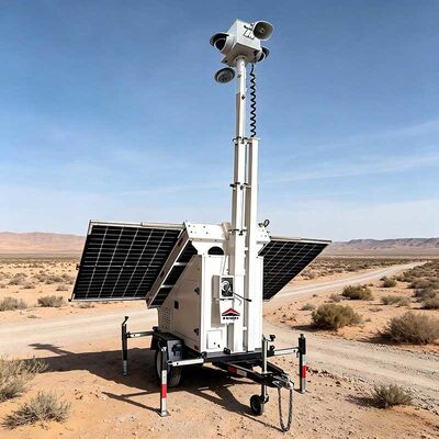 Panel solar portátil Remolques de seguridad Remolque móvil de vigilancia solar para monitoreo de áreas remotas